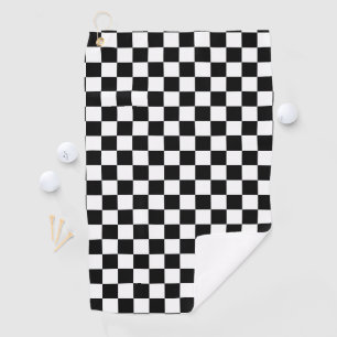 Serviette De Golf Motif blanc de noir classique de damier