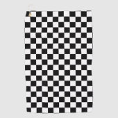 Serviette De Golf Motif blanc de noir classique de damier (Devant)