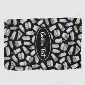 Serviette De Golf Motif blanc pour icônes de restauration rapide (Horizontal)