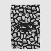 Serviette De Golf Motif blanc pour icônes de restauration rapide (Devant)