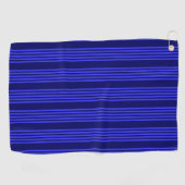 Serviette De Golf Motif bleu cinq bandes (Horizontal)
