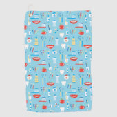 Serviette De Golf Motif bleu dentaire (Devant)
