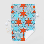 Serviette De Golf Motif Blue et Red Star (En situation)