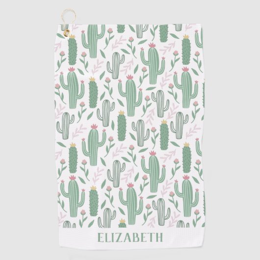 Serviette De Golf motif botanique de Cactus personnalisé (Devant)