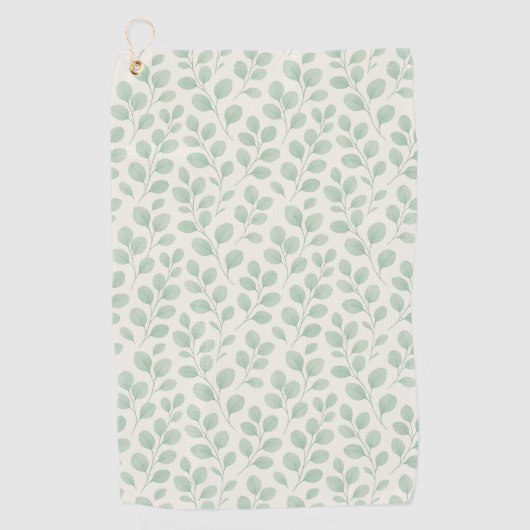 Serviette De Golf Motif botanique d'eucalyptus (Devant)