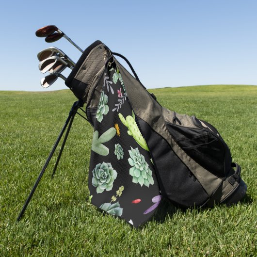 Serviette De Golf Motif Cactus 2 (Vert)