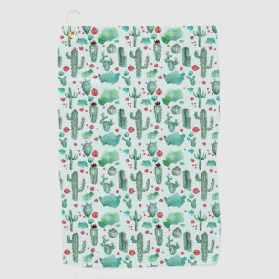 Serviette De Golf motif cactus et ladybug - arrière - plan bleu clai