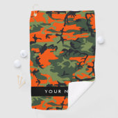 Serviette De Golf Motif Camouflage orange, Votre nom, Personnaliser (En situation)