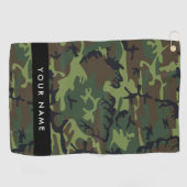 Serviette De Golf Motif Camouflage Vert, Votre nom, Personnaliser (Horizontal)