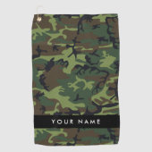 Serviette De Golf Motif Camouflage Vert, Votre nom, Personnaliser (Devant)