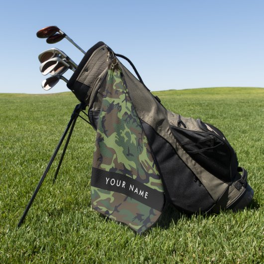 Serviette De Golf Motif Camouflage Vert, Votre nom, Personnaliser (Vert)