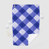 Serviette De Golf Motif carreaux bleu et blanc gras (En situation)