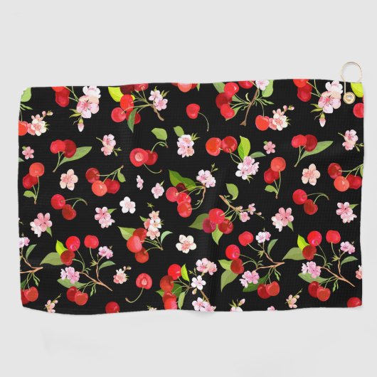 Serviette De Golf Motif cerise 2 (Horizontal)