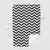 Serviette De Golf Motif Chevron noir et blanc (En situation)