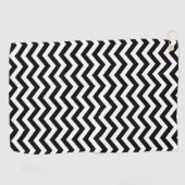 Serviette De Golf Motif Chevron noir et blanc (Horizontal)