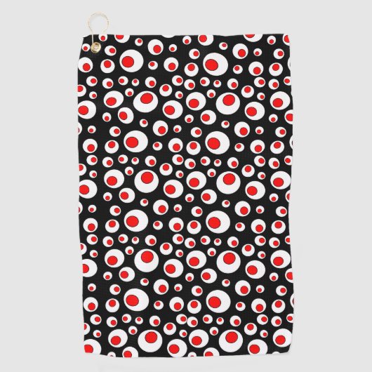 Serviette De Golf Motif circulaire lumineux rouge à l'intérieur des  (Devant)