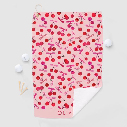 Serviette De Golf Motif Coquette Cherry & bow (En situation)