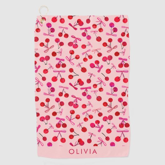 Serviette De Golf Motif Coquette Cherry & bow (Devant)