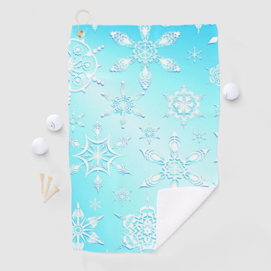 Serviette De Golf Motif Crystal Snowflakes (En situation)
