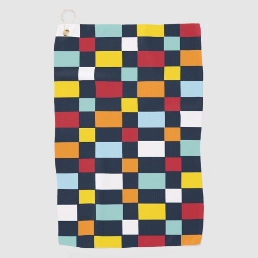 Serviette De Golf Motif damier coloré (Devant)