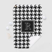 Serviette De Golf Motif damier monogrammé noir et blanc (En situation)
