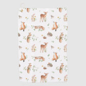 Serviette De Golf Motif d'amis animaux de bois mignon (Devant)