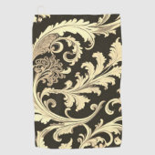 Serviette De Golf Motif d'antiquités Brown Fleur (Devant)