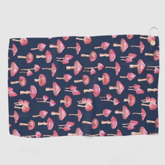 Serviette De Golf Motif d'aquarelle de champignon (Horizontal)