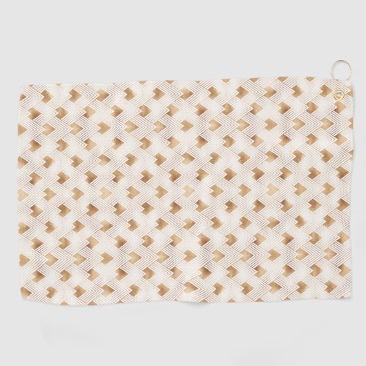 Serviette De Golf Motif d'art déco d'or (Horizontal)