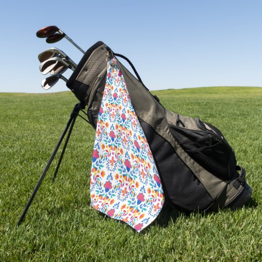 Serviette De Golf Motif d'art populaire mexicain (Vert)