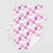 Serviette De Golf Motif De Baleines, Beaux Baleines, Baleines Roses (En situation)
