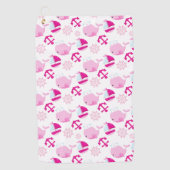 Serviette De Golf Motif De Baleines, Beaux Baleines, Baleines Roses (Devant)