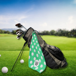 Serviette De Golf Motif de balle de golf Mint Green Monogramme perso