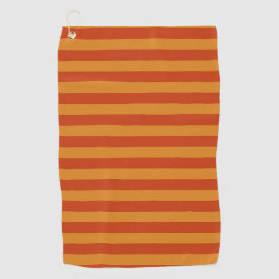 Serviette De Golf Motif de bandes de couleurs Jaune orange rétro