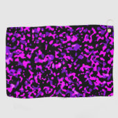Serviette De Golf Motif de Camouflage rose et violet moderne (Horizontal)