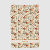 Serviette De Golf Motif de champignons boho forestier (Devant)
