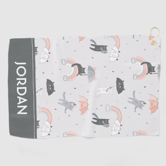 Serviette De Golf Motif de chats à plume (Horizontal)