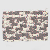 Serviette De Golf Motif de chats blancs et gris (Horizontal)