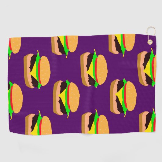 Serviette De Golf Motif de cheeseburger (Horizontal)