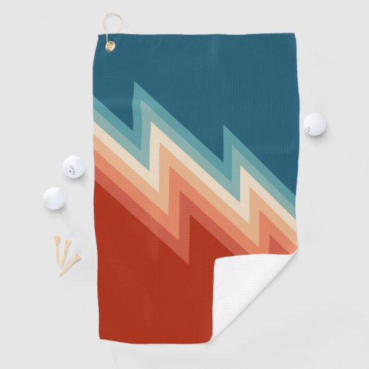 Serviette De Golf Motif de chevron de style rétro (En situation)
