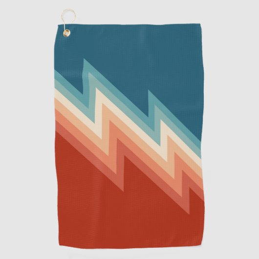 Serviette De Golf Motif de chevron de style rétro (Devant)