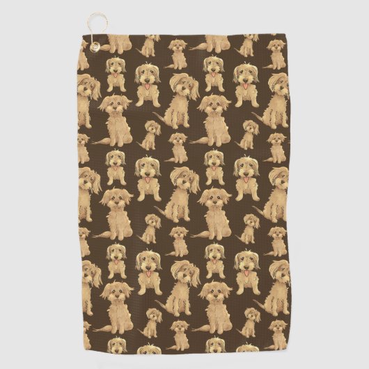 Serviette De Golf Motif de chien Brown labradoodle doré (Devant)