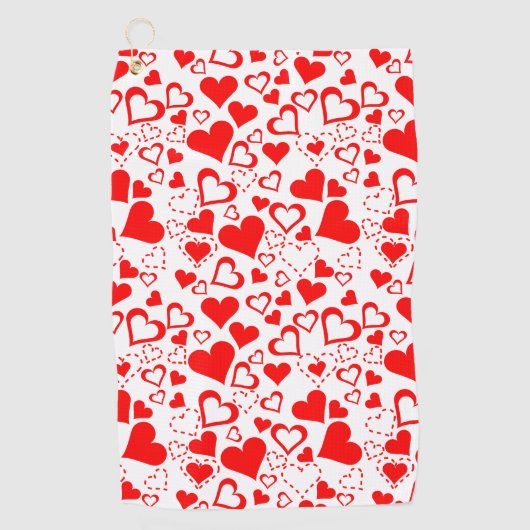 Serviette De Golf Motif de coeur (Devant)