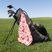 Serviette De Golf Motif de coeur (Vert)
