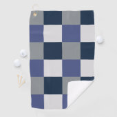Serviette De Golf Motif de contrôle de tableau blanc gris bleu marin (En situation)