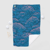Serviette De Golf Motif De Corail Bleu Et Rose (En situation)