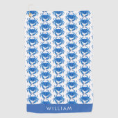 Serviette De Golf Motif de crabe bleu (Devant)