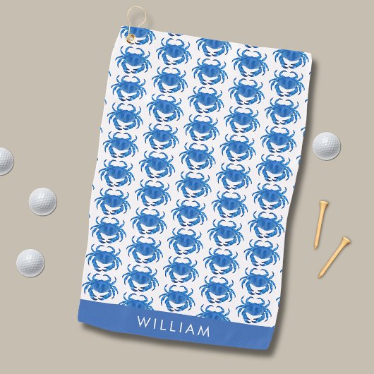 Serviette De Golf Motif de crabe bleu