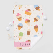 Serviette De Golf Motif de crème glacée, cône de crème glacée, Votre (En situation)