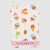 Serviette De Golf Motif de crème glacée, cône de crème glacée, Votre (Devant)
